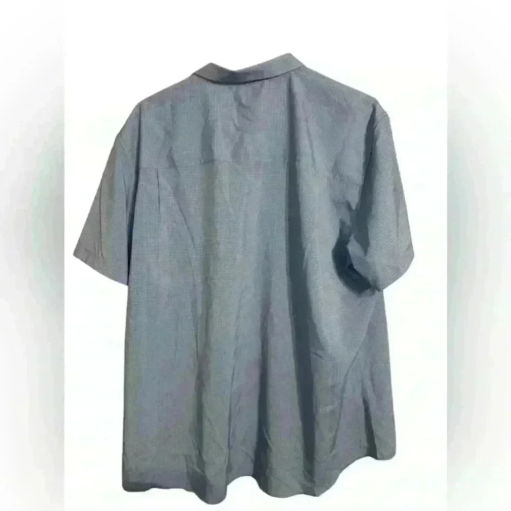 Nick Graham - 2XL Print Shirt Men’s - Short Sleeve Button Down BLUE mt19 - Picture 2 of 5